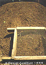 clay loam pile and sieve