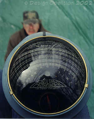 close-up of the Solar Pathfinder glass dome