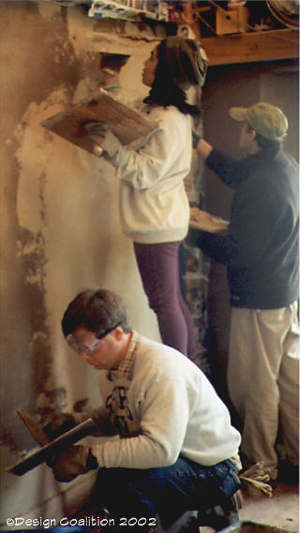 trio plastering at the childcare space