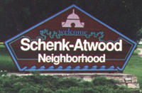 Schenk-Atwood Neighborhood sign